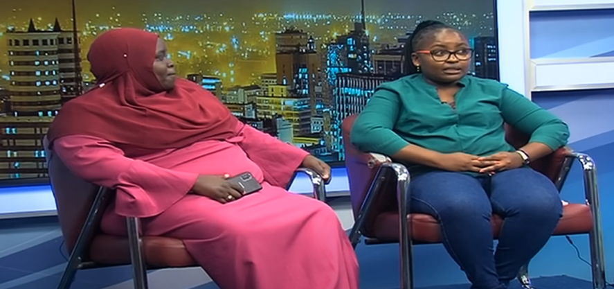 Leila Mohamed and Mary Wambui during an interview with Dr King'ori