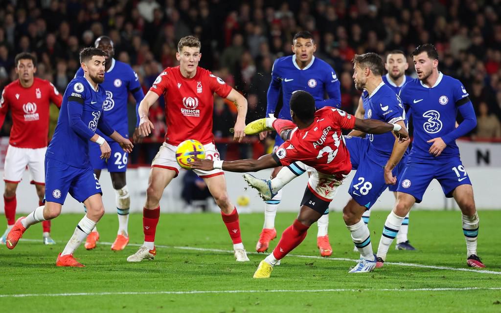 Serge Aurier scored the equaliser for Nottingham Forest