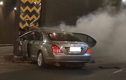 Mercedes Benz S300 that crashed in Pangani, Nairobi