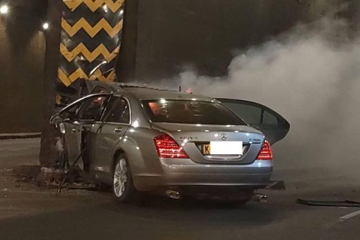 Mercedes Benz S300 that crashed in Pangani, Nairobi
