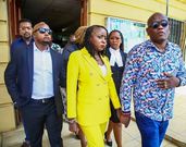 Jacque Maribe and Dennis Itumbi at Milimani High Court in February 2024