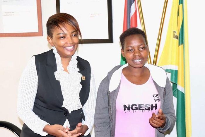Nominated senator Karen Nyamu & Rapper Ngesh