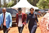 Samidoh and Karen Nyamu during DP Gachgua's sister-in-law's burial in Murang'a County