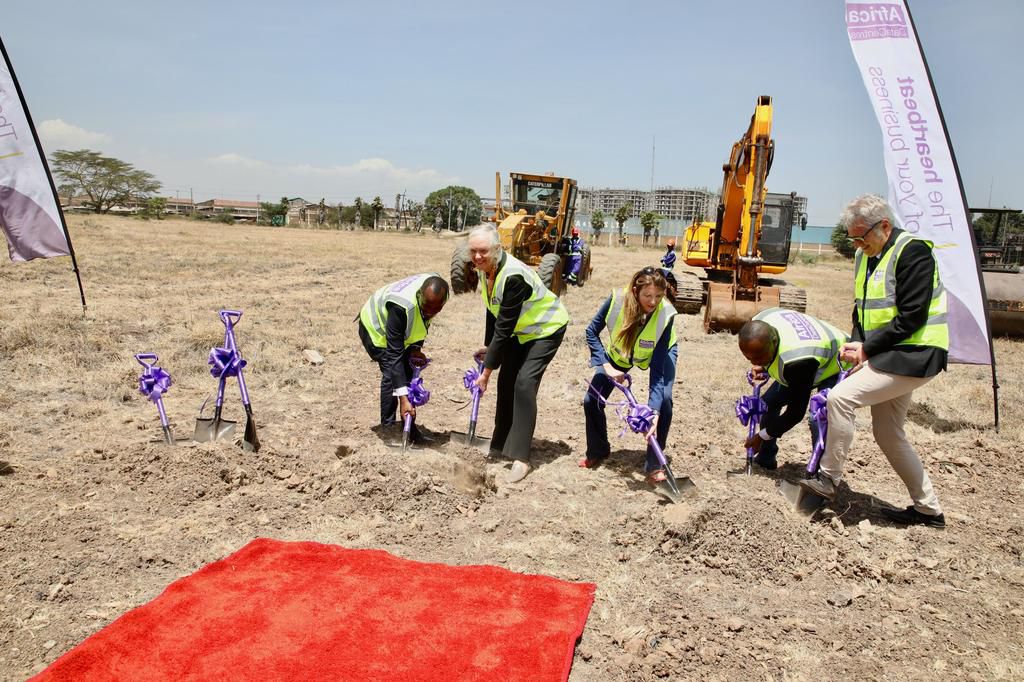 US Ambassador Meg Whitman with UK High Commissioner Jane Marriot during the groundbreaking of a new data centre in Nairobi