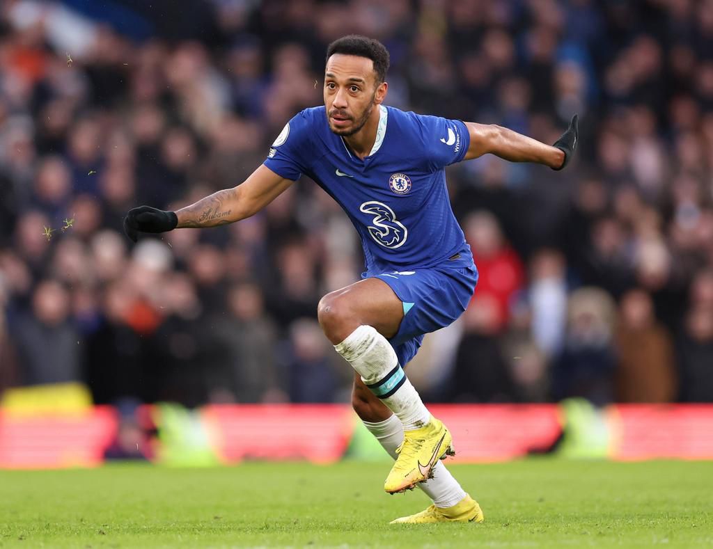 Pierre-Emerick Aubameyang of Chelsea against Crystal Palace on January 15, 2022.