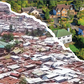 A collage of a slum and an affluent neighbourhoods