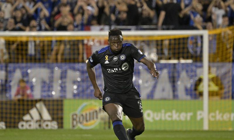 CF Montreal midfielder Victor Wanyama (2) plays the ball during the first half of the game against the Columbus Crew at Stade Saputo on September 9, 2022.