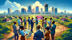 An AI generated image of a group of investors scouting for land