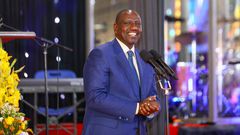 President William Ruto speaking at Deliverance Church International, Nairobi.