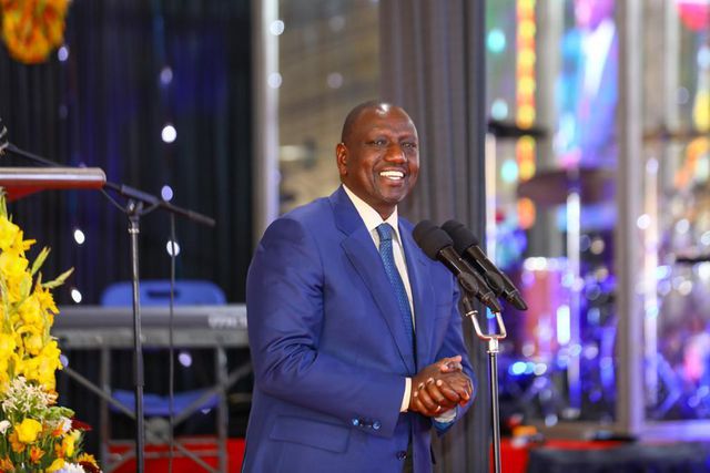 President William Ruto speaking at Deliverance Church International, Nairobi.