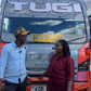 Njugush and Wakavinye with their newly acquired matatu