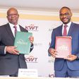 KWFT MD Kariuki Kitabu with AGF Group CEO Jules Ngankam after signing a risk-sharing partnership agreement in Nairobi on May 6, 2024