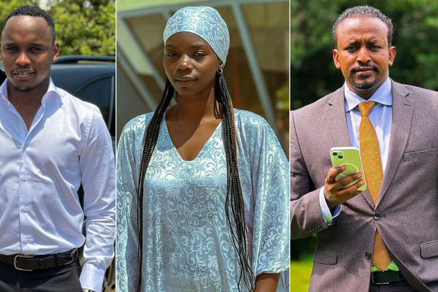 A collage showing images of Khalif Kairo, Sue Owino & Jimal Roho Safi