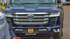 President William Ruto riding in a Landcruiser 300 series