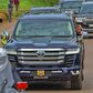 President William Ruto riding in a Landcruiser 300 series