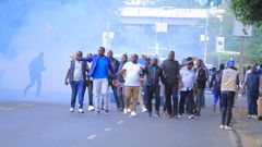 Nairobi Senator Edwin Sifuna (In blue T-Shirt) and other demonstrators in Nairobi.