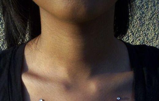 Piercing on the chest