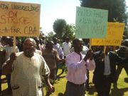 University lecturers on strike in Egerton University.