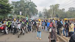 Dozens of pro-government boda boda riders take to Nairobi streets