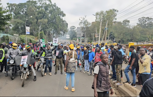 Dozens of pro-government boda boda riders take to Nairobi streets