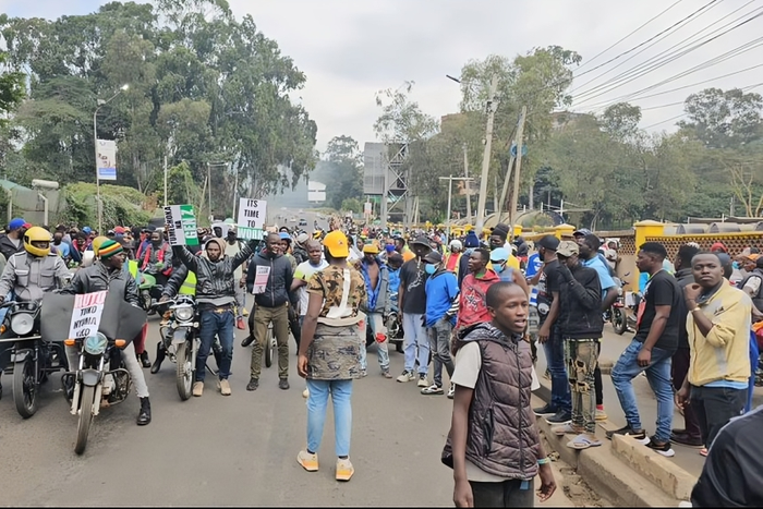 Dozens of pro-government boda boda riders take to Nairobi streets