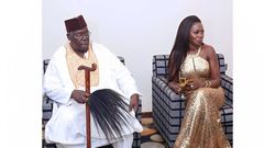 Singer Akothee & her father on her wedding day