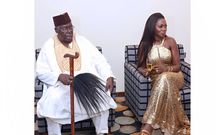 Singer Akothee & her father on her wedding day
