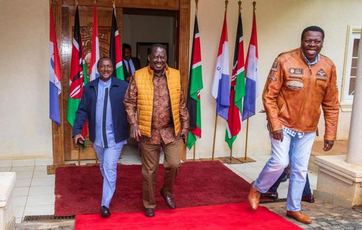 Azimio la Umoja leaders during a meeting on April 18, 2023