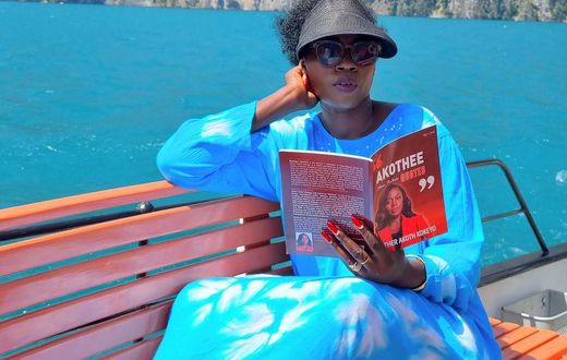 Akothee enjoying time along during a past vacation