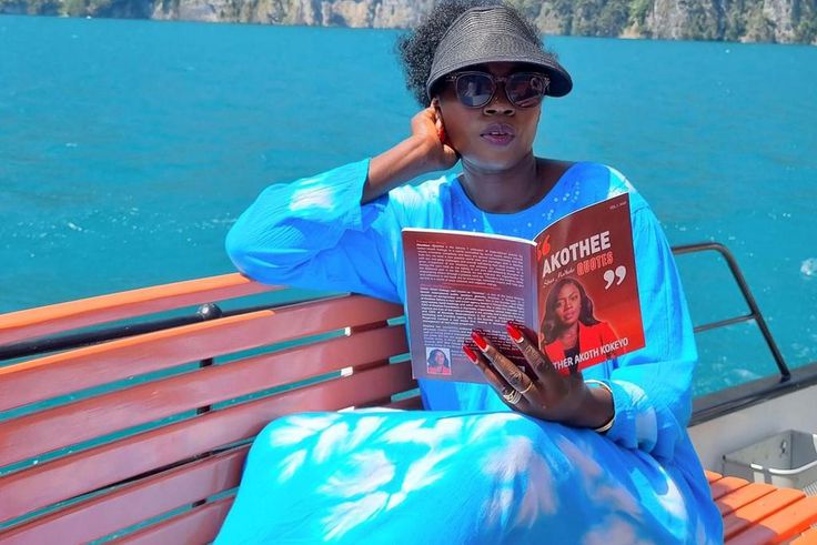 Akothee enjoying time along during a past vacation