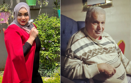 A collage of Zainab Ismail and her late father