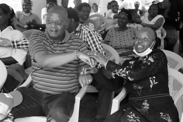 Amos Kimunya and his wife late Lucy Kimunya