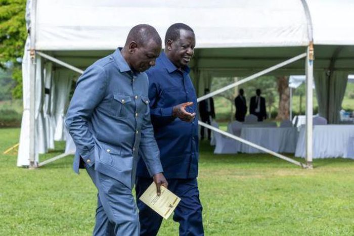 President William Ruto with Raila Odinga