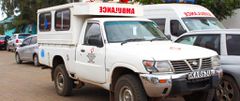 Ambulances at Mama Lucy Kibaki Hospital in Nairobi