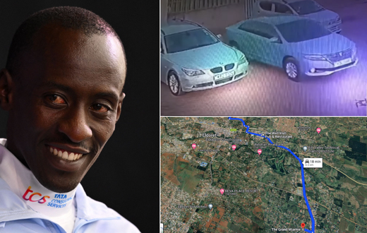 A collage of Kelvin Kiptum and locations he visited before his accident