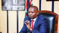 Interior CS Kithure Kindiki during a meeting at Harambee House on June 5, 2023