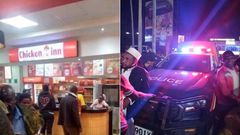 A mob gathered at Chicken Inn Kitengela where a woman was stabbed to death