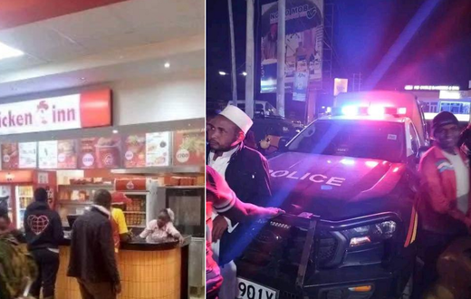 A mob gathered at Chicken Inn Kitengela where a woman was stabbed to death