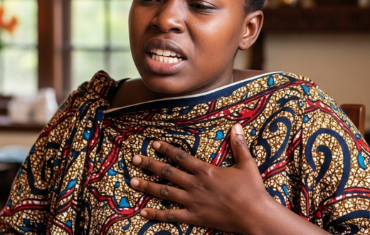 A person experiencing a heartburn