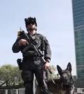 A security officer deployed at the UN General Assembly in New York