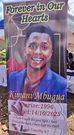 A banner of the late journalist Kimani Mbugua