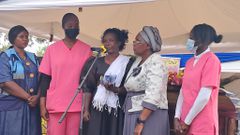 The late Kimani Mbugua's mum paying her tributes to her late son