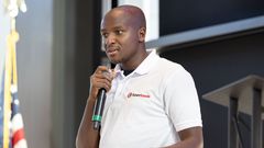 Apexloads founder Charles Thuo at Activate Oklahoma Demo Day in December 2023