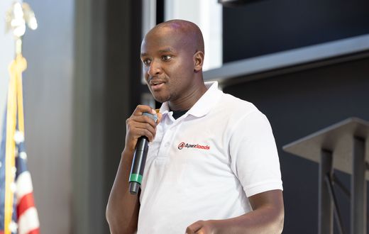 Apexloads founder Charles Thuo at Activate Oklahoma Demo Day in December 2023