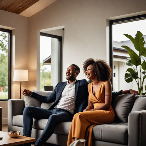 AI-Generated image of a couple in a modern house (Hotpot.ai)