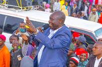 Former Deputy President Rigathi Gachagua addressing a rally in Naivasha on Saturday, March 29