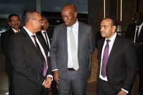 Trade CS Lee Kinyanjui during the launch of Purple Tower in Nairobi