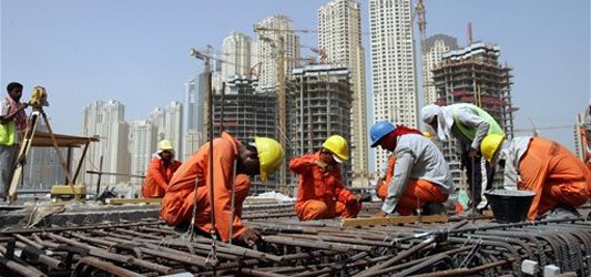 Construction workers in Dubai