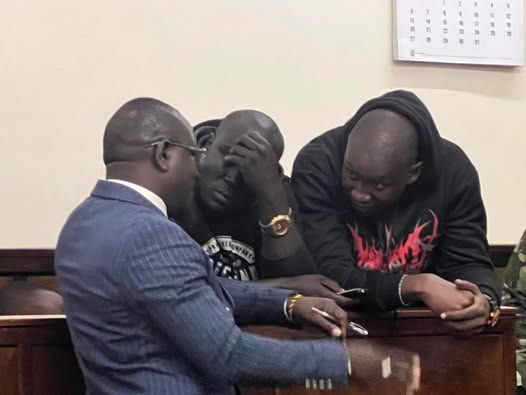 Former police officers Godfrey Sirengo and Emmanuel Wafula in a past court appearance