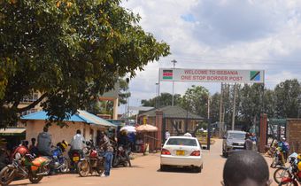 A photo of the Kenyan border post in Isebania